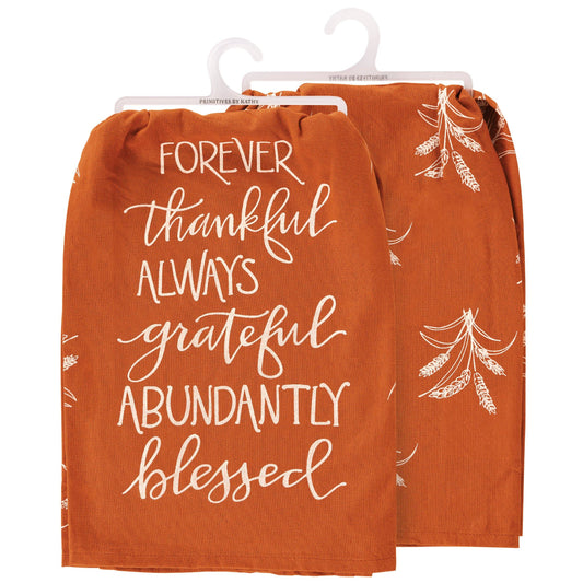 Toalla de cocina "Forever Thankful" de Primitives by Kathy