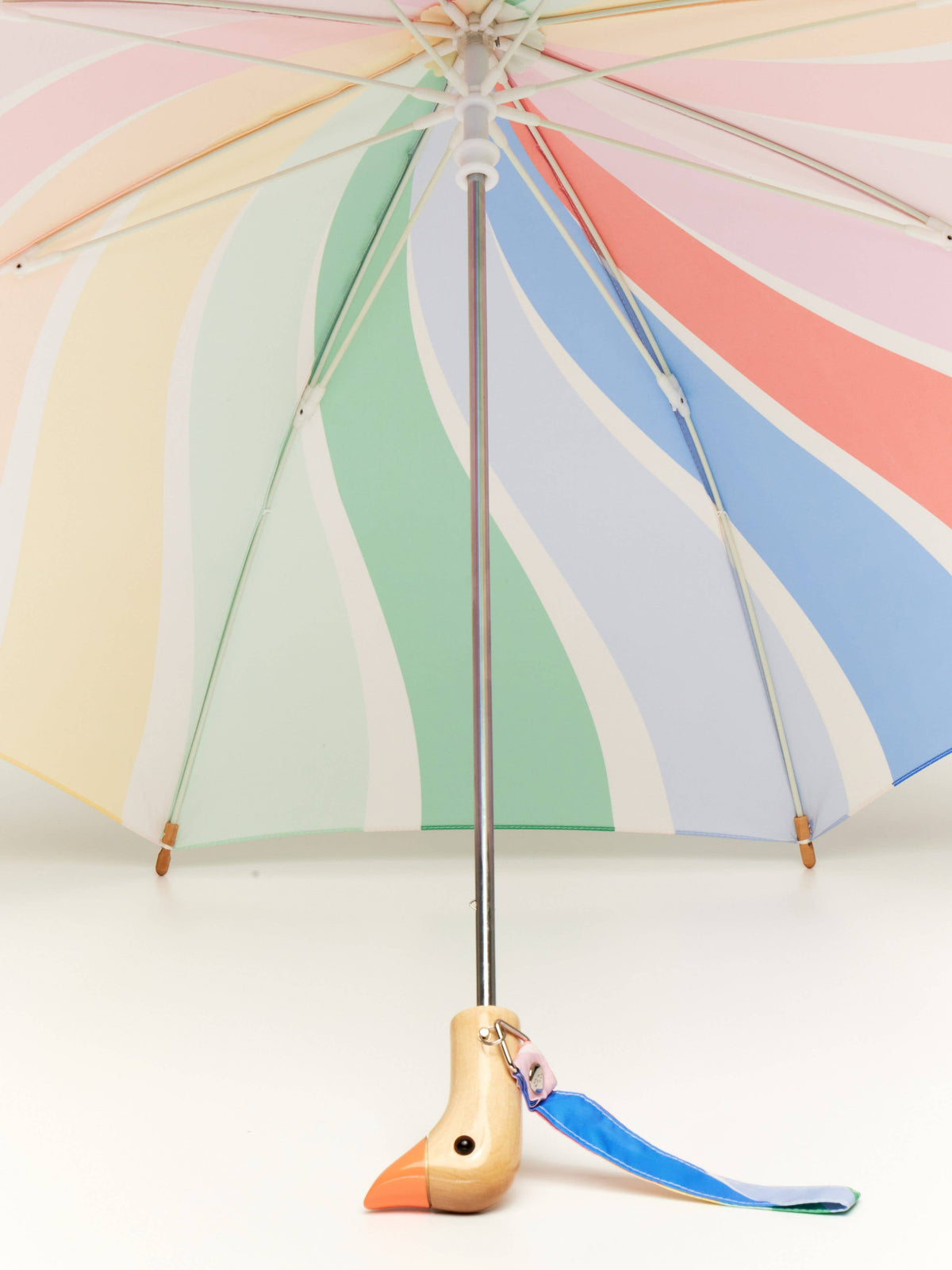 Original Duckhead USA - We ship from USA - Meri Rainbow Stripes Kids Eco-Friendly Duck Umbrella — alternate product image, view 6