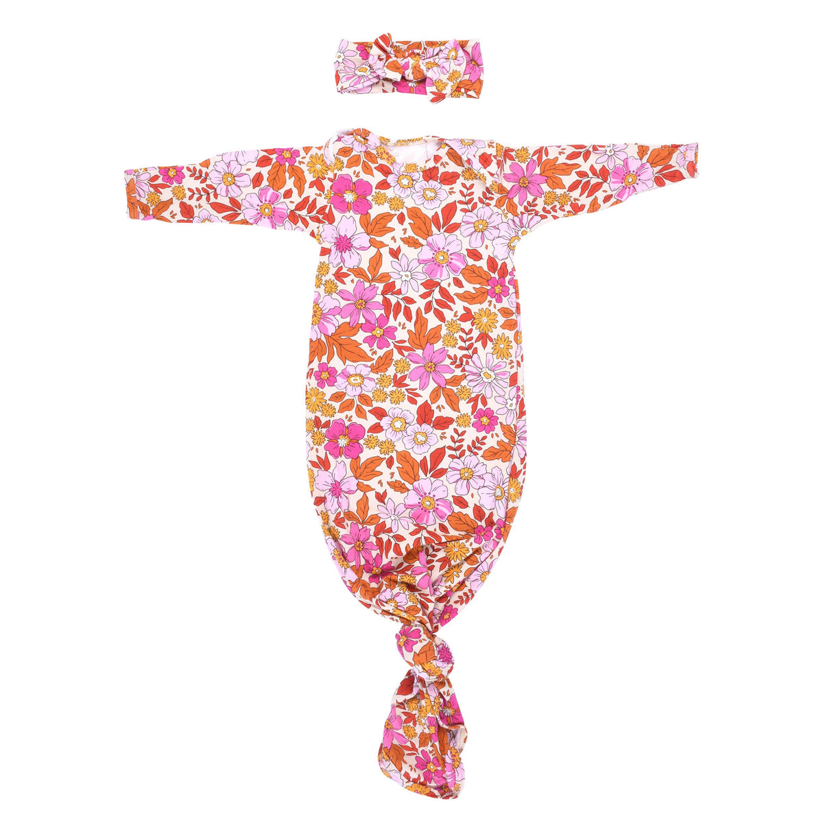Three Little Tots - Wild Child Floral Hawaiian Knotted Gown — alternate product image, view 5