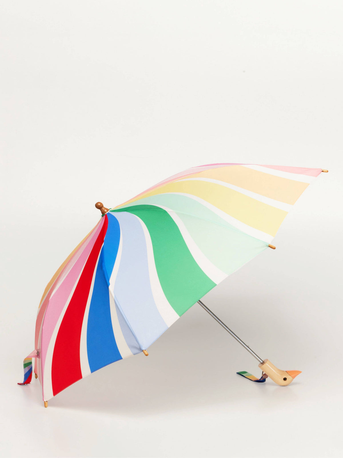 Original Duckhead USA - We ship from USA - Meri Rainbow Stripes Kids Eco-Friendly Duck Umbrella — alternate product image, view 3