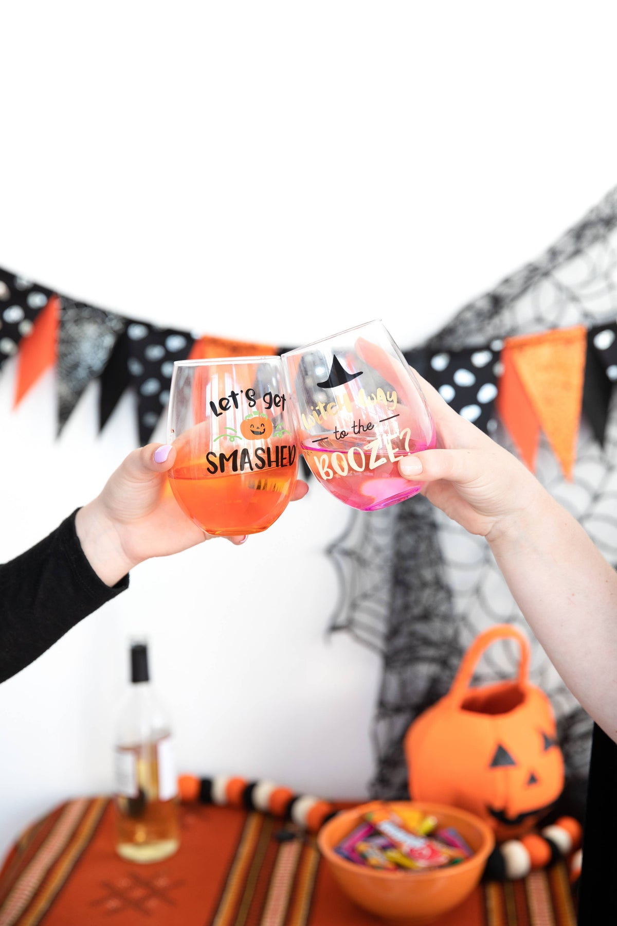 Vaso de vino sin tallo de Halloween - Vamos a emborracharnos