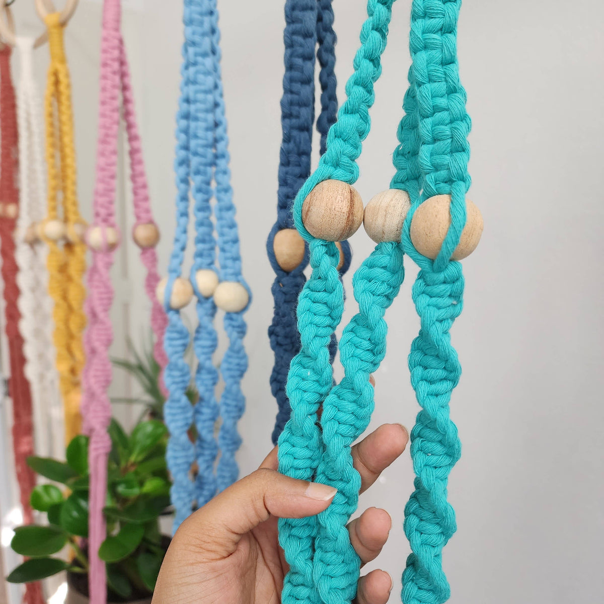 Handmade By Uruba - Boho Macrame Beaded Plant Hanger for Indoor & Outdoor Use — alternate product image, view 7