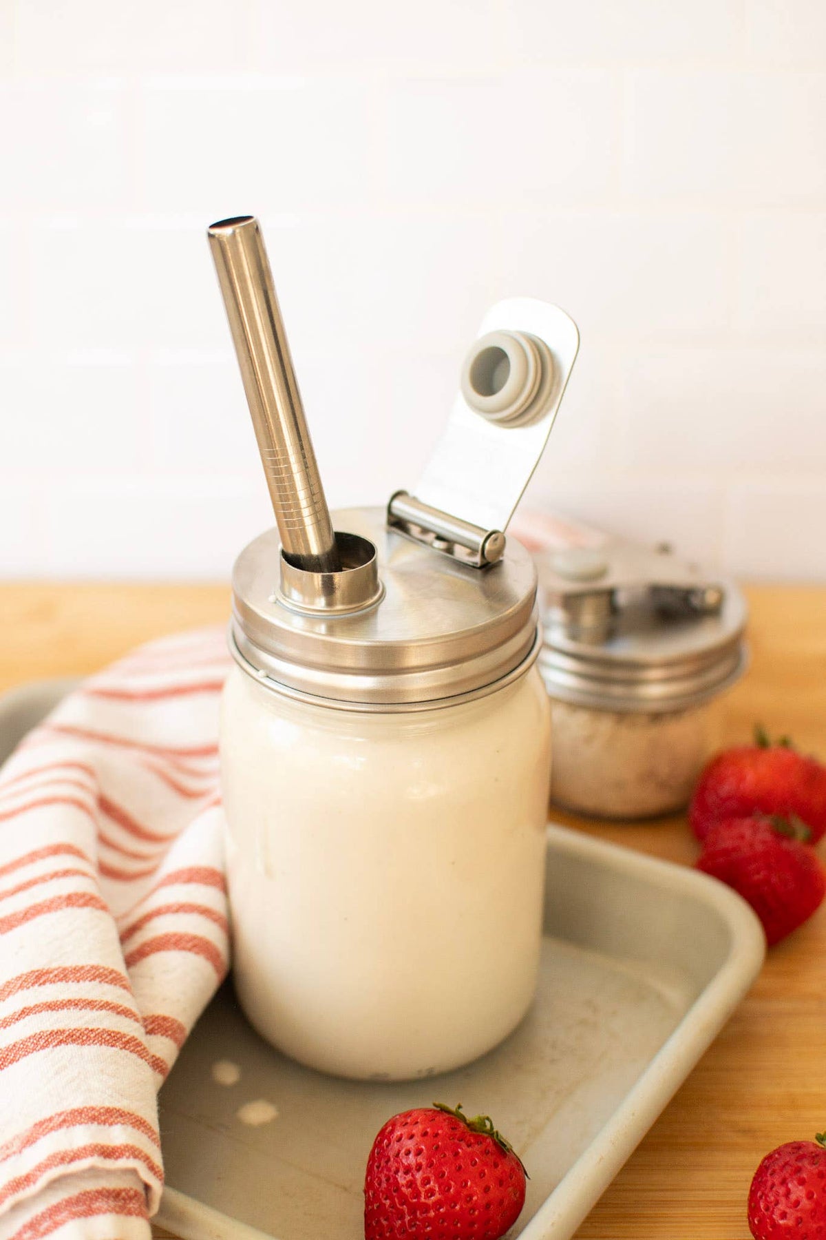 Zefiro - Pourable Jar Lid - Wide Mouth - Stainless Steel