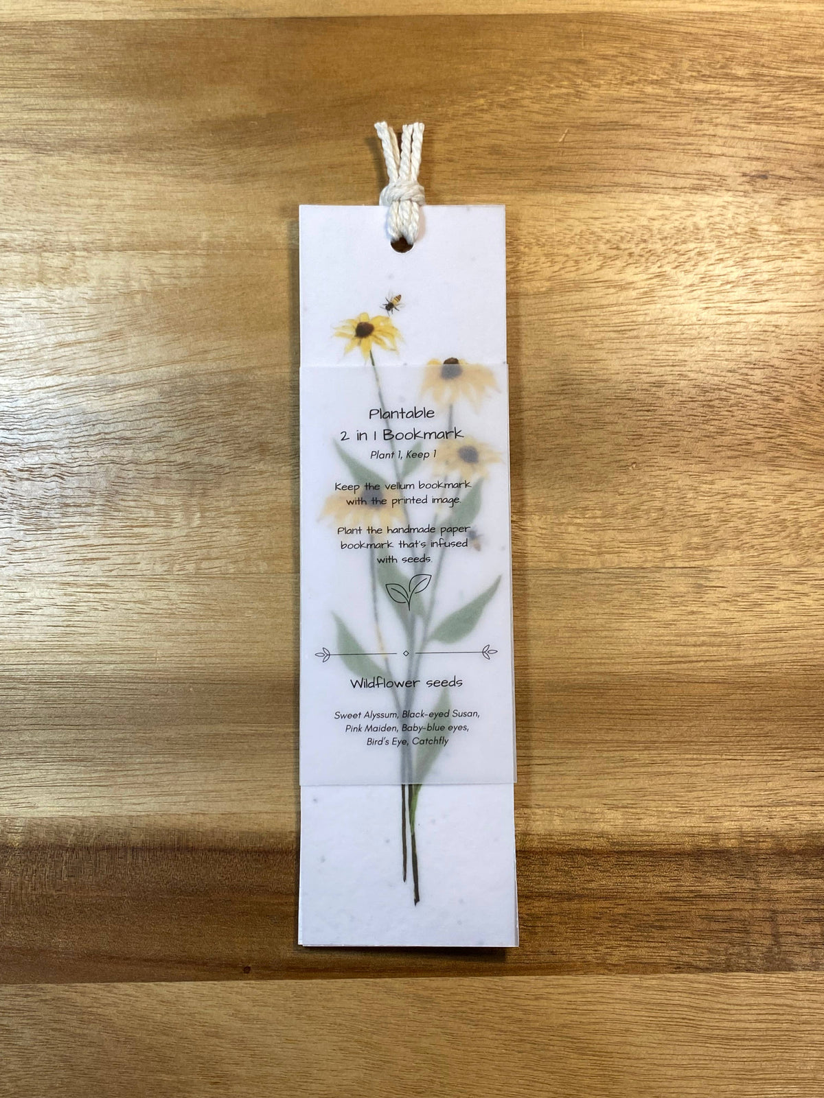 The Raven’s Edge Studio - Plantable Bookmark: 2 in 1 Eco Bookmark, Black-eyed Susan