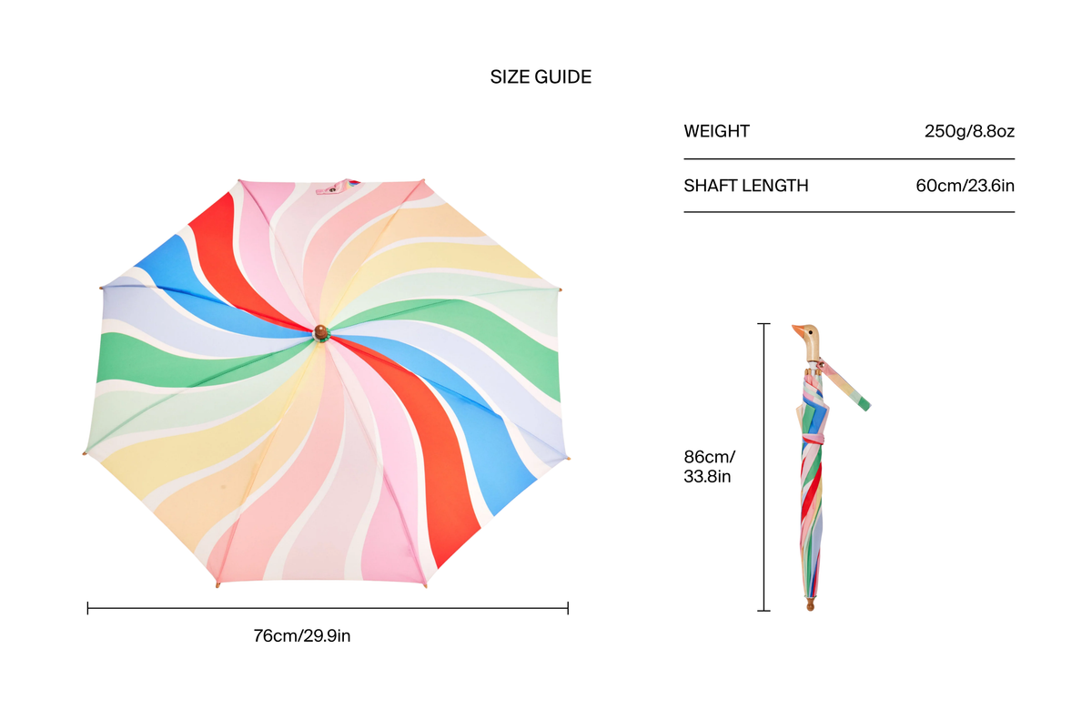 Original Duckhead USA - We ship from USA - Meri Rainbow Stripes Kids Eco-Friendly Duck Umbrella — alternate product image, view 7