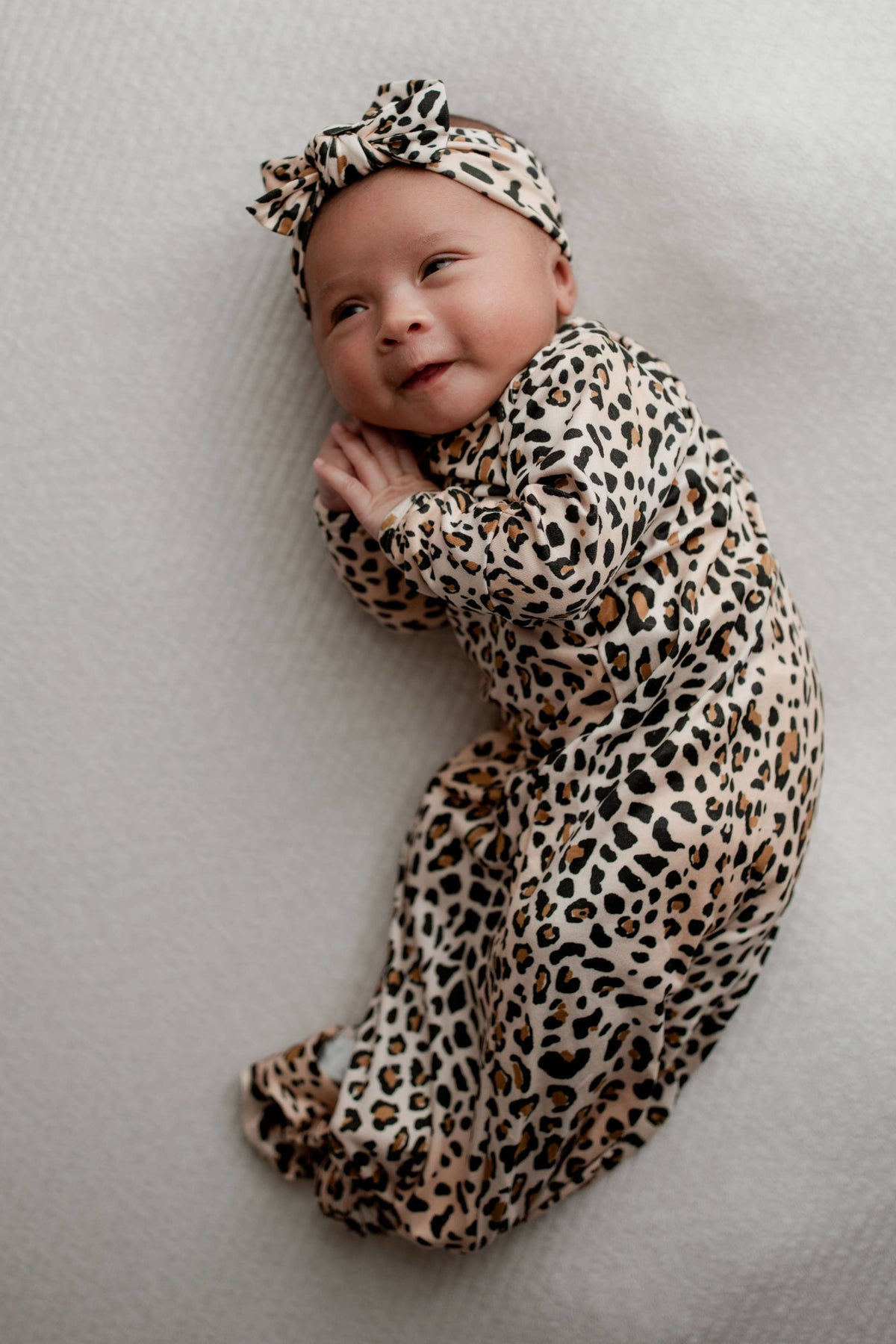 Three Little Tots - Leopard Knotted Gown — alternate product image, view 6