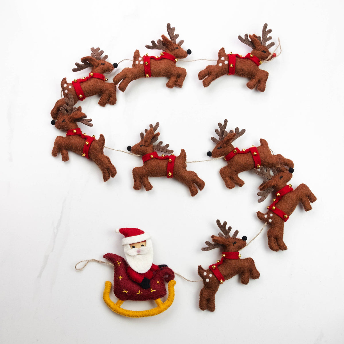 The Winding Road - Garland - Christmas - Santa Sleigh and 8 Reindeer - Brown — alternate product image, view 5