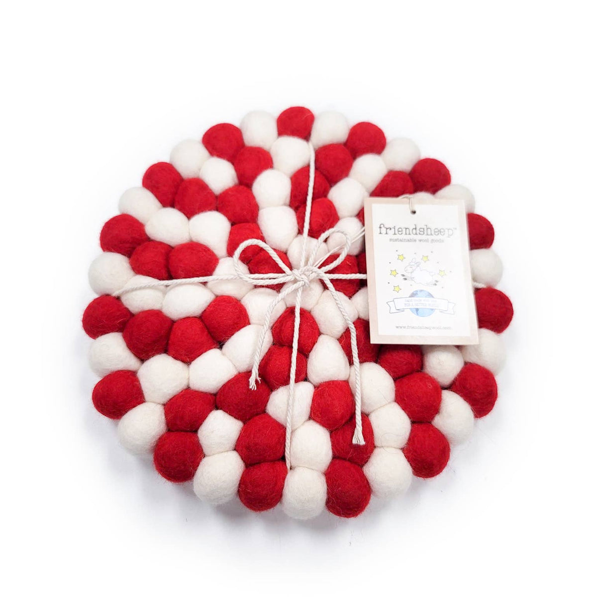 Friendsheep - Candy Cane Eco Coasters and Trivets
