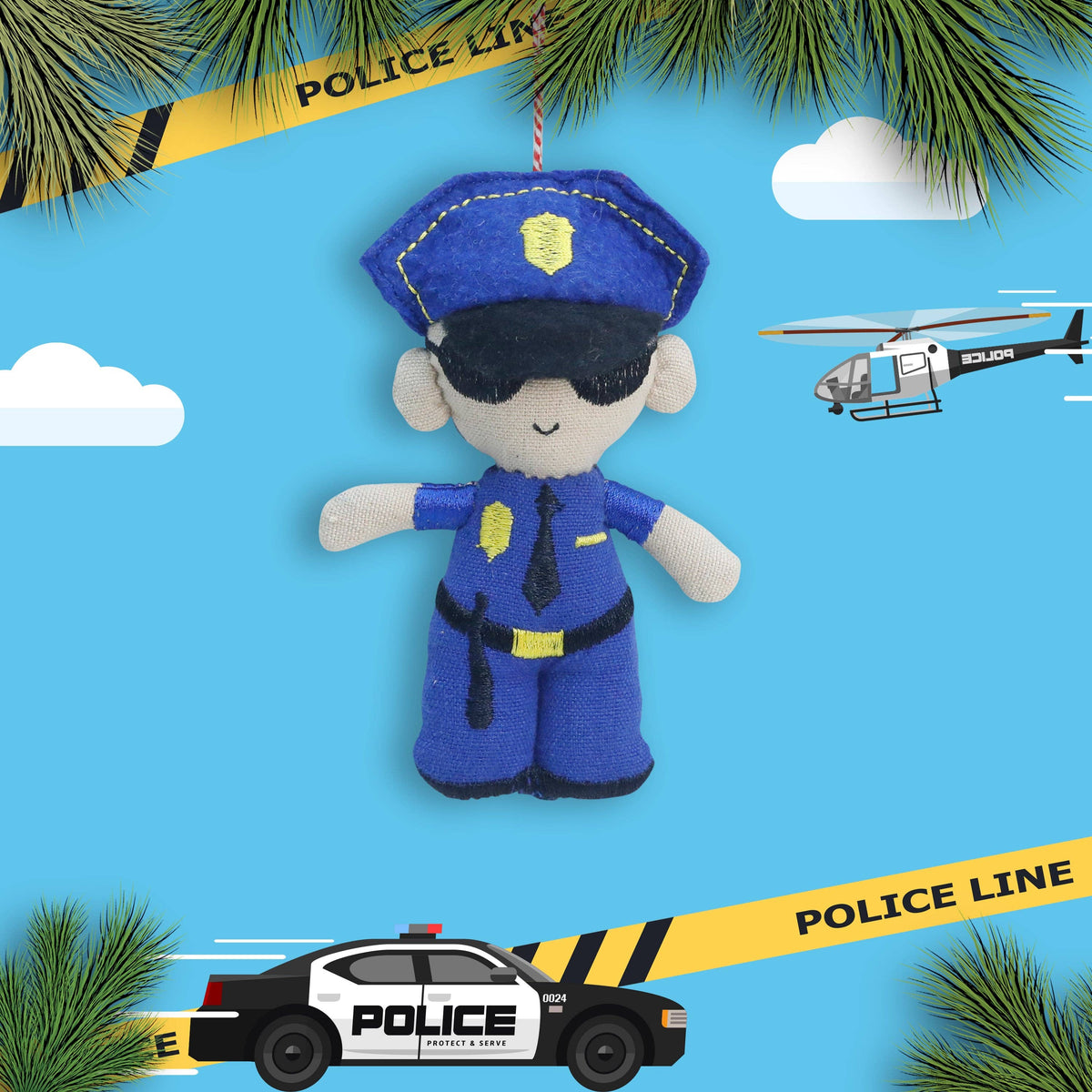 Mr. Ellie Pooh - Organic Cotton Ornament - Policeman