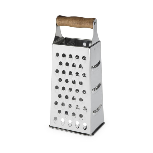 Acacia and Stainless Steel Cheese Grater 4 Grating Patterns