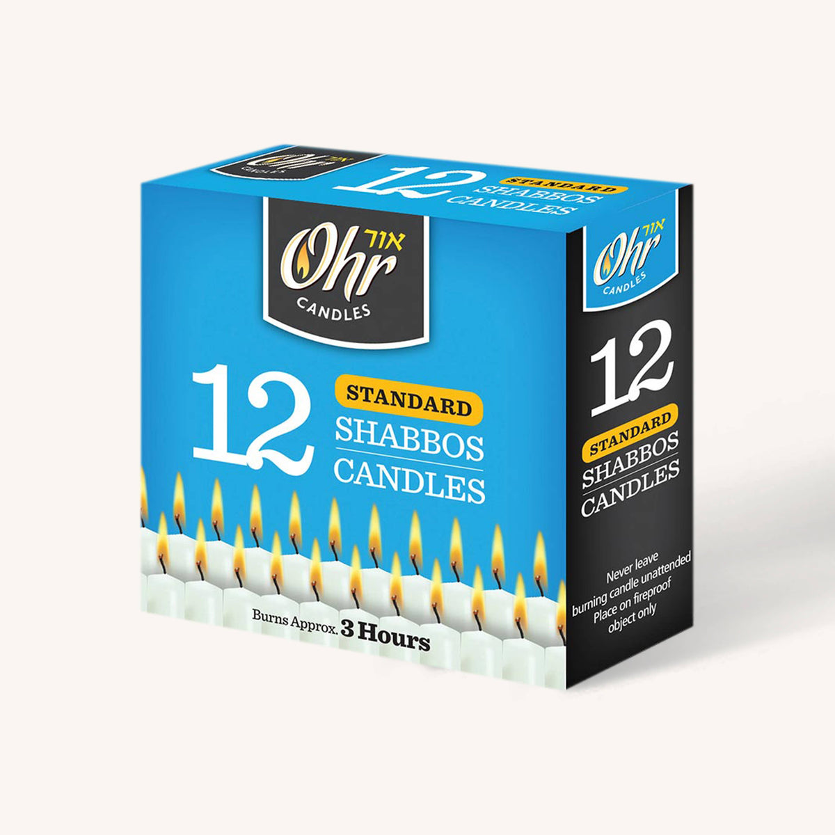 Standard Shabbos Candles - 3 Hour - 12 Pack (Ohr)