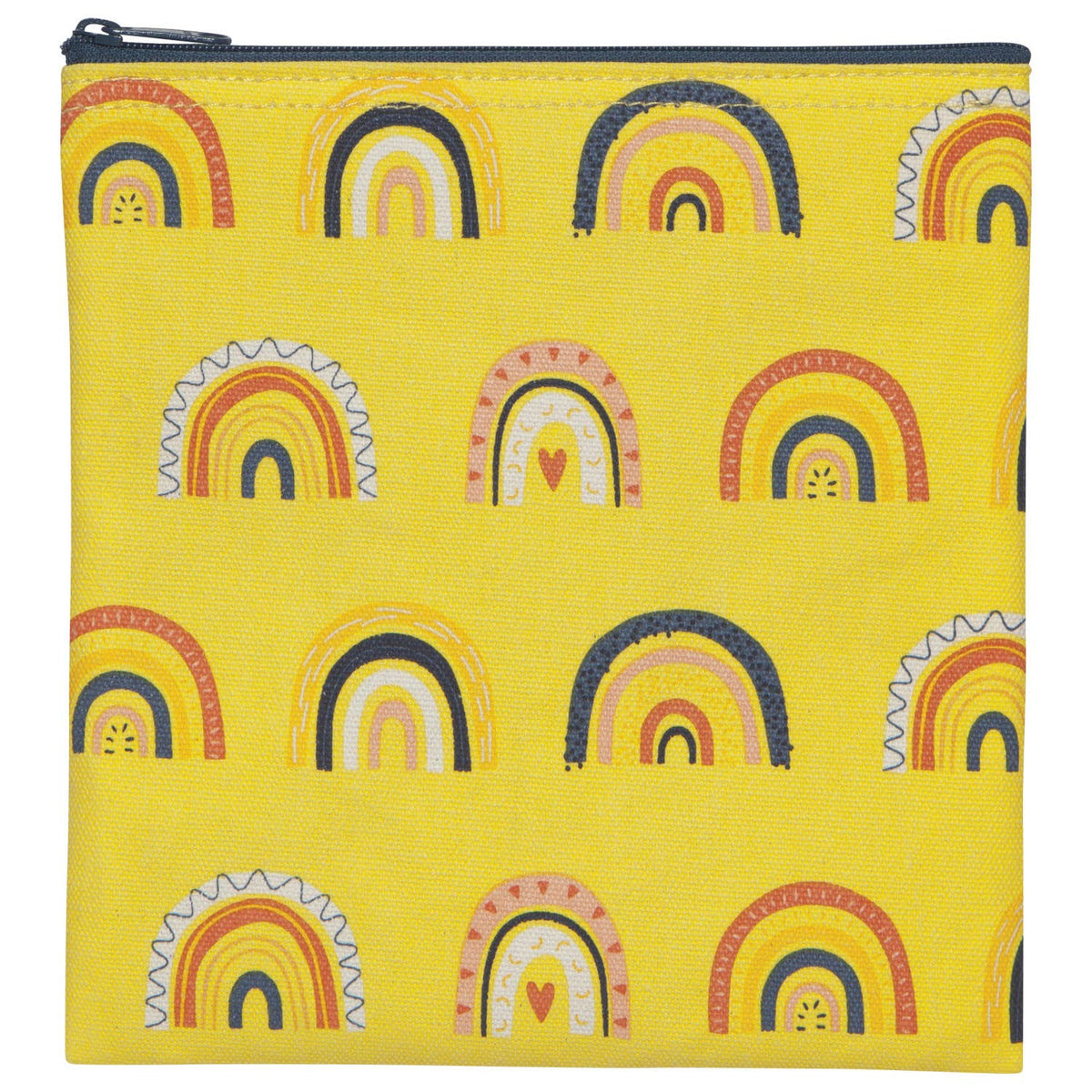 Danica Jubilee reusable rainbow-print snack bags — rainbow reusable bags standing upright