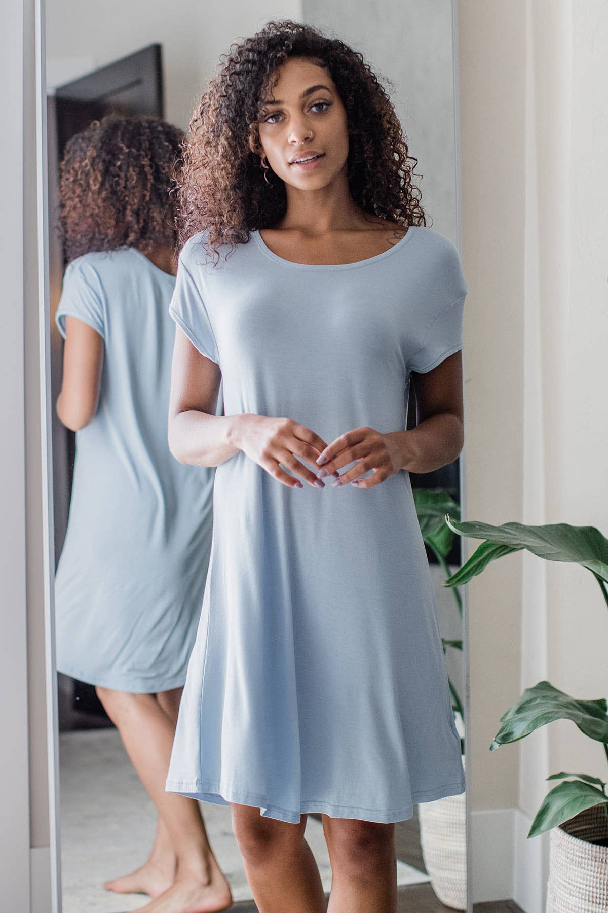 PENELOPE CAP SLEEVE OVERSIZED BAMBOO NIGHTSHIRT