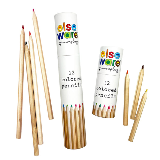 Colored Pencils - Tall & Travel Size - 12 Colors
