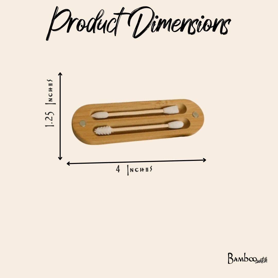 Reusable Bamboo Ear Buds in Case