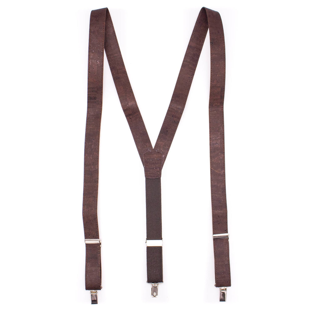 Brown Adjustable cork straps men's SUSPENDER L-542-D