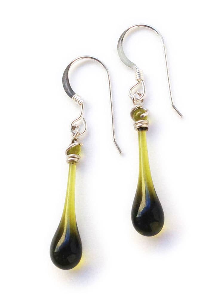 Solaris Glass Teardrop Earrings - Recycled Glass Colors