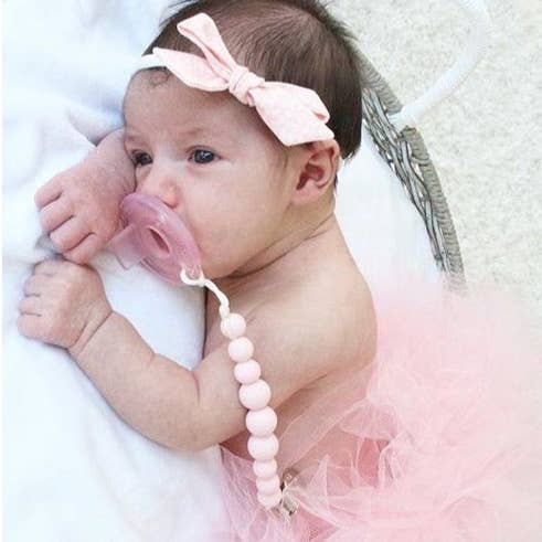 Silicone Pacifier Clip (Pink)