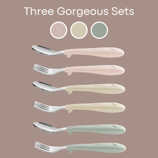 (6pc) Toddler Utensils Set - Stainless Steel (Heart)