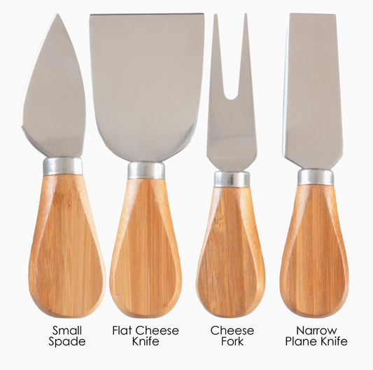 Bamboo 4-Piece Cheese Tool Set