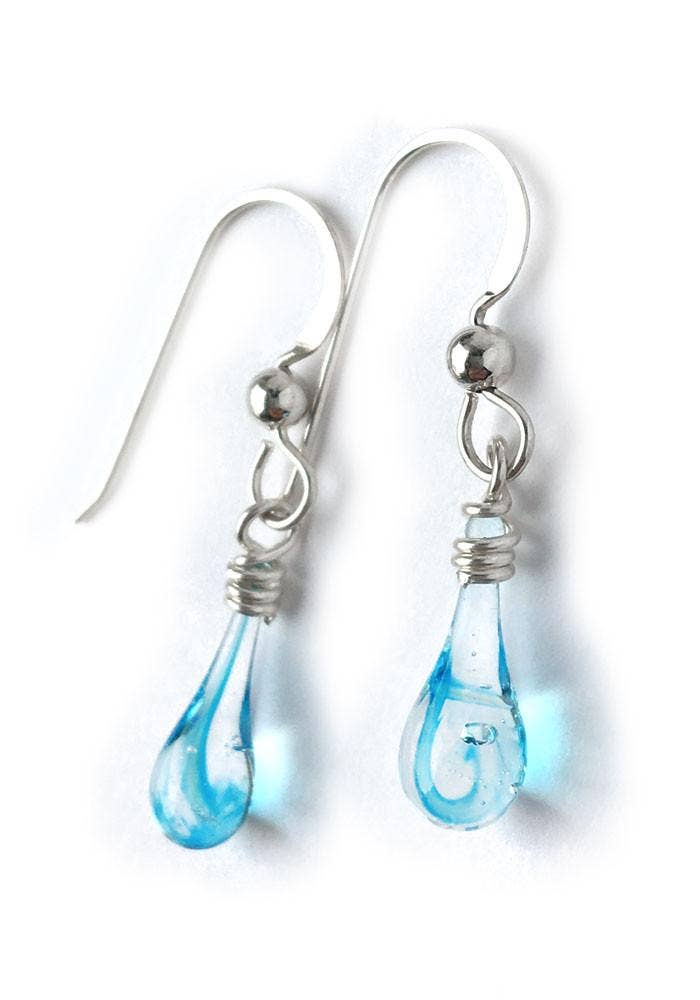 Demi Glass Teardrop Earrings, Tiny and Colorful