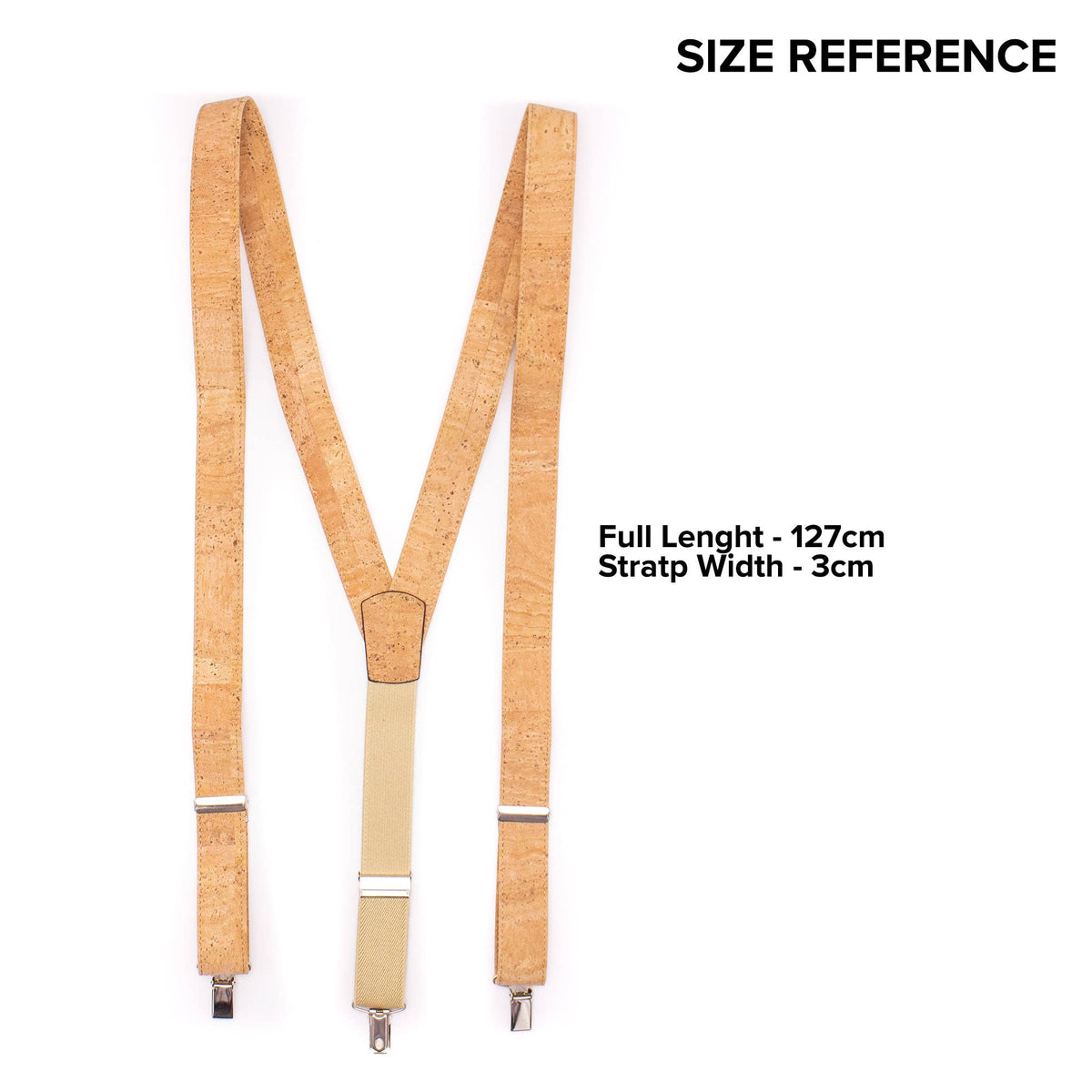 Brown Adjustable cork straps men's SUSPENDER L-542-D