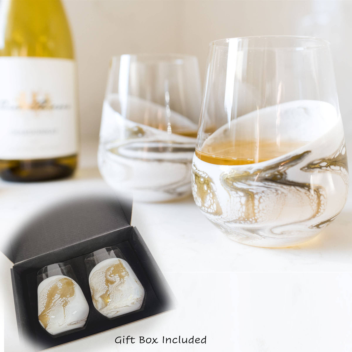 Resin Accented Wine Glasses