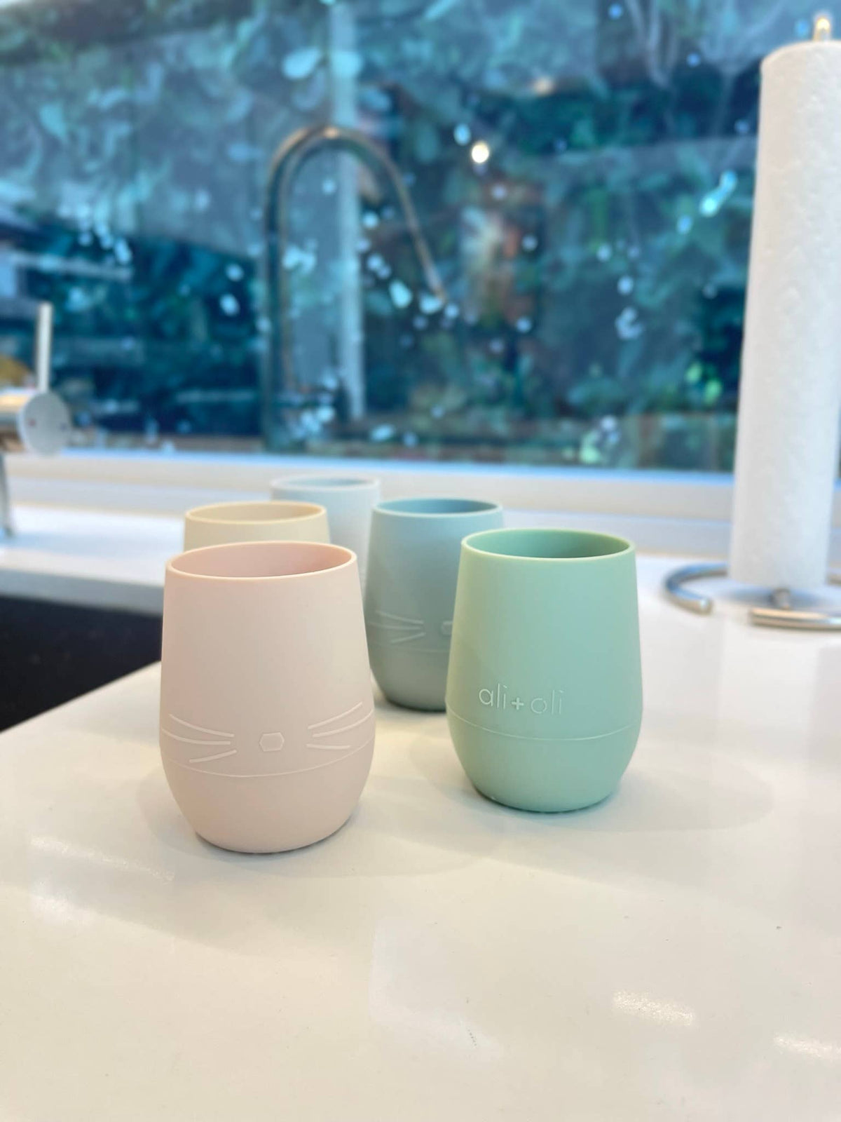 Bunny Face Silicone Open Cup for Baby & Toddler (Pine)