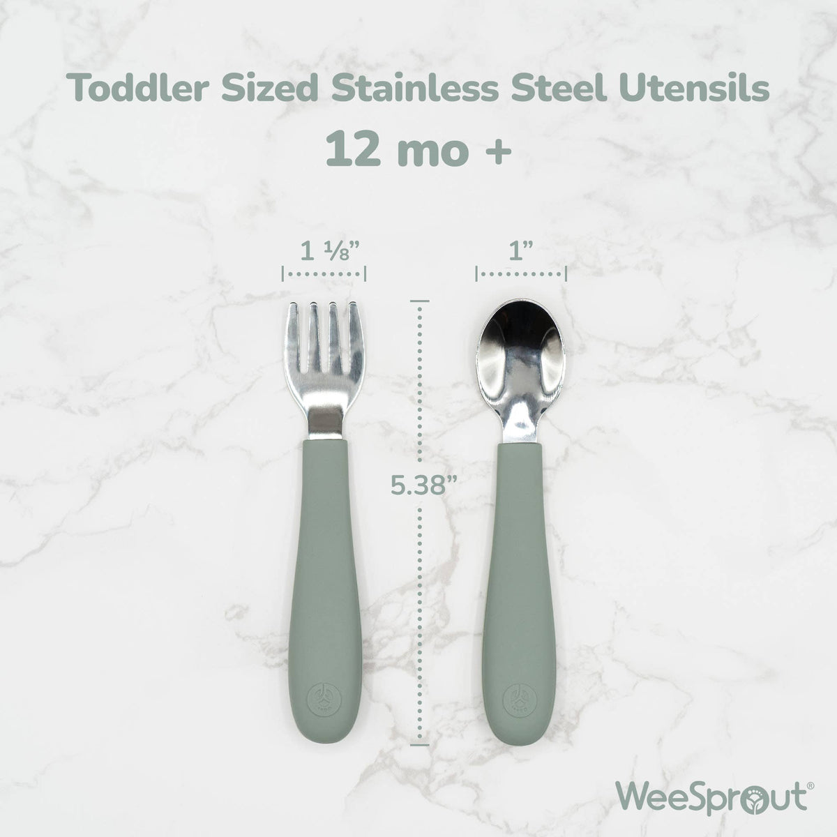 Stainless Steel Toddler Fork & Spoon Set – 2 Piece