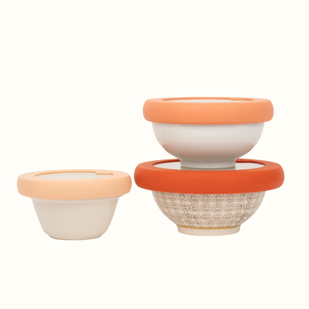 Glass Bowl Lids with Silicone Seal (Set/3) – Terra Cotta