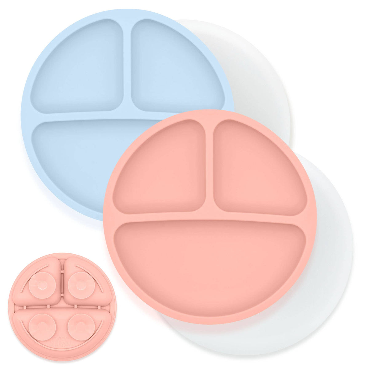 Silicone Divided Suction Plates – Set of 2