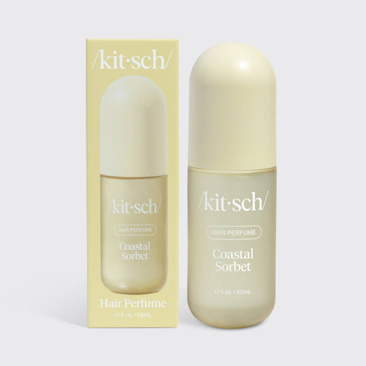 KITSCH – Coastal Sorbet Hair & Body Perfume Mist, front product and branded packaging; vegan formula