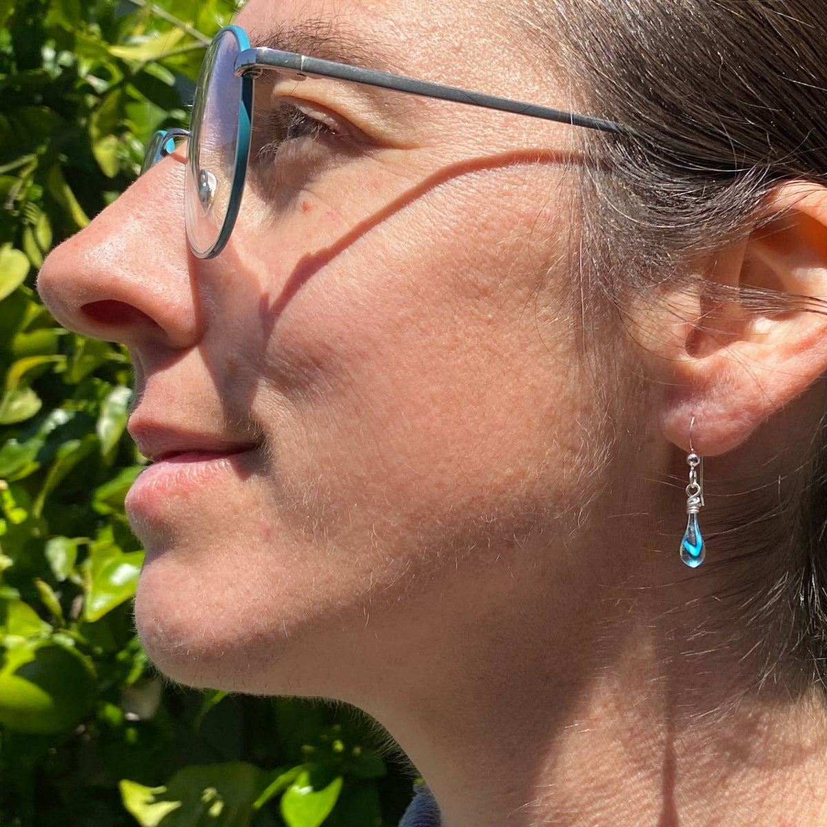 Demi Glass Teardrop Earrings, Tiny and Colorful
