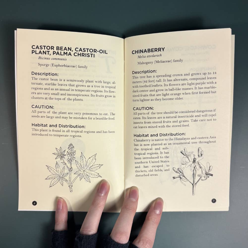 Microcosm Publishing Poisonous Plants & How to Spot Them (Zine): open book showing facing pages