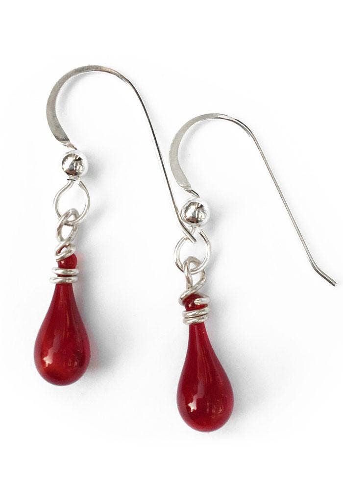 Demi Glass Teardrop Earrings, Tiny and Colorful