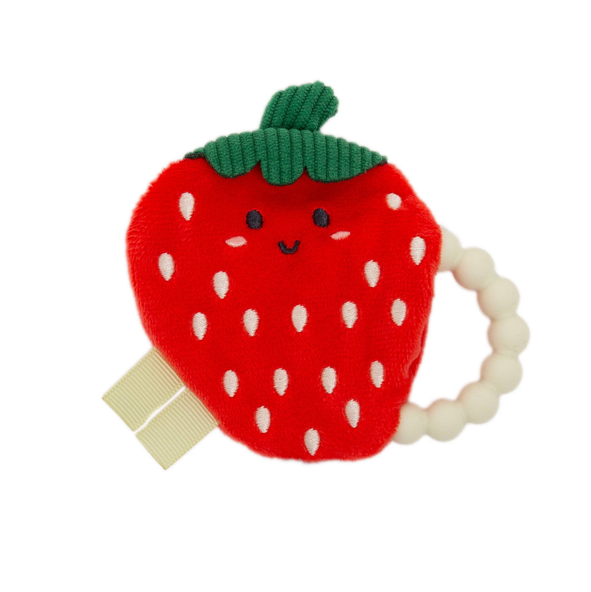 Strawberry Crinkle Baby Teether Toy