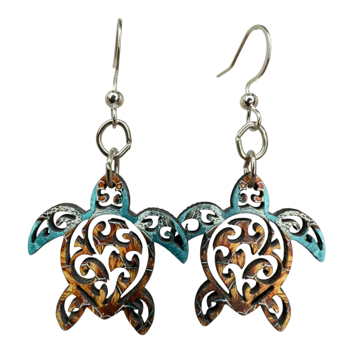 Tribal Sea Turtle Earrings #1892
