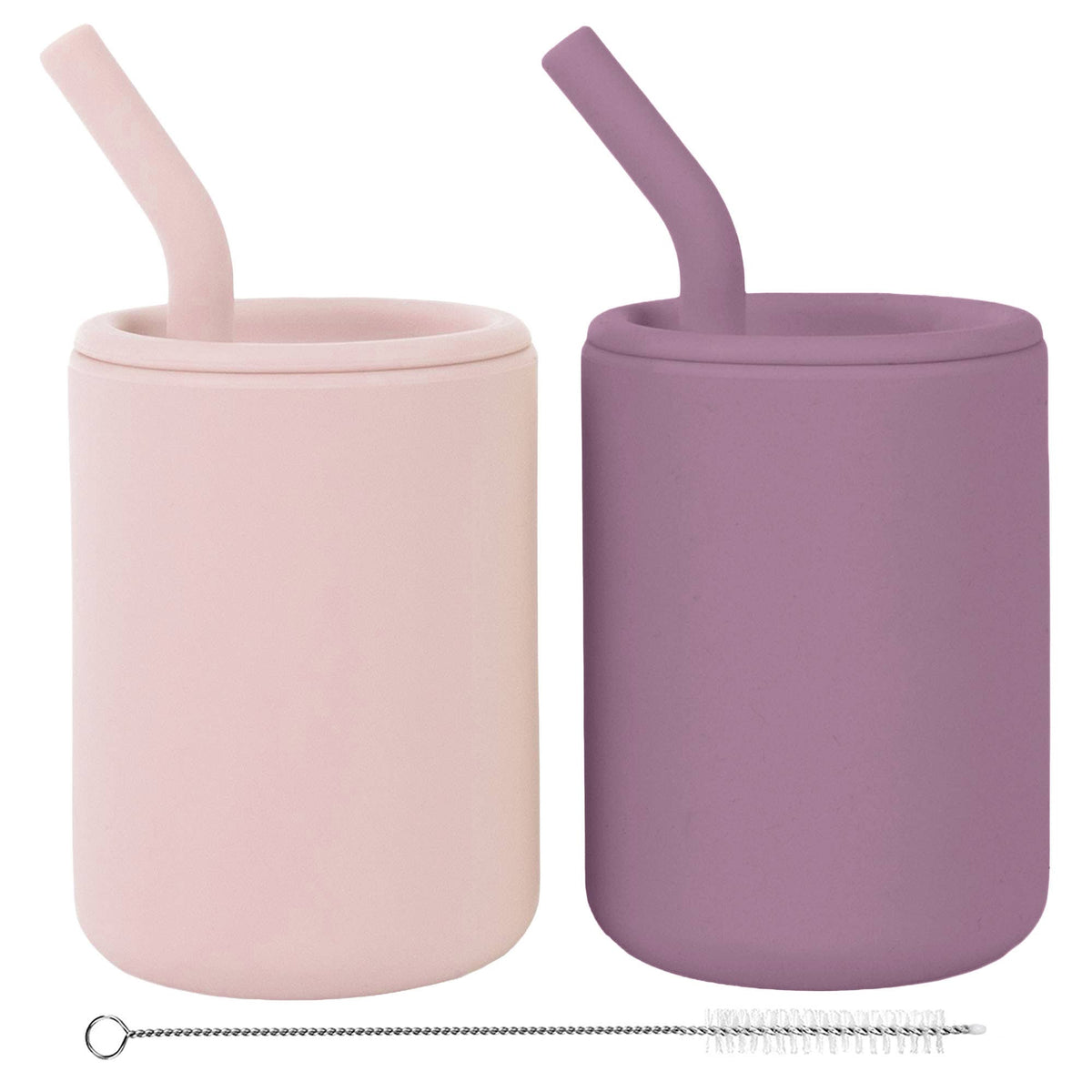 Silicone Toddler Straw Cups – 4 oz, Set of 2