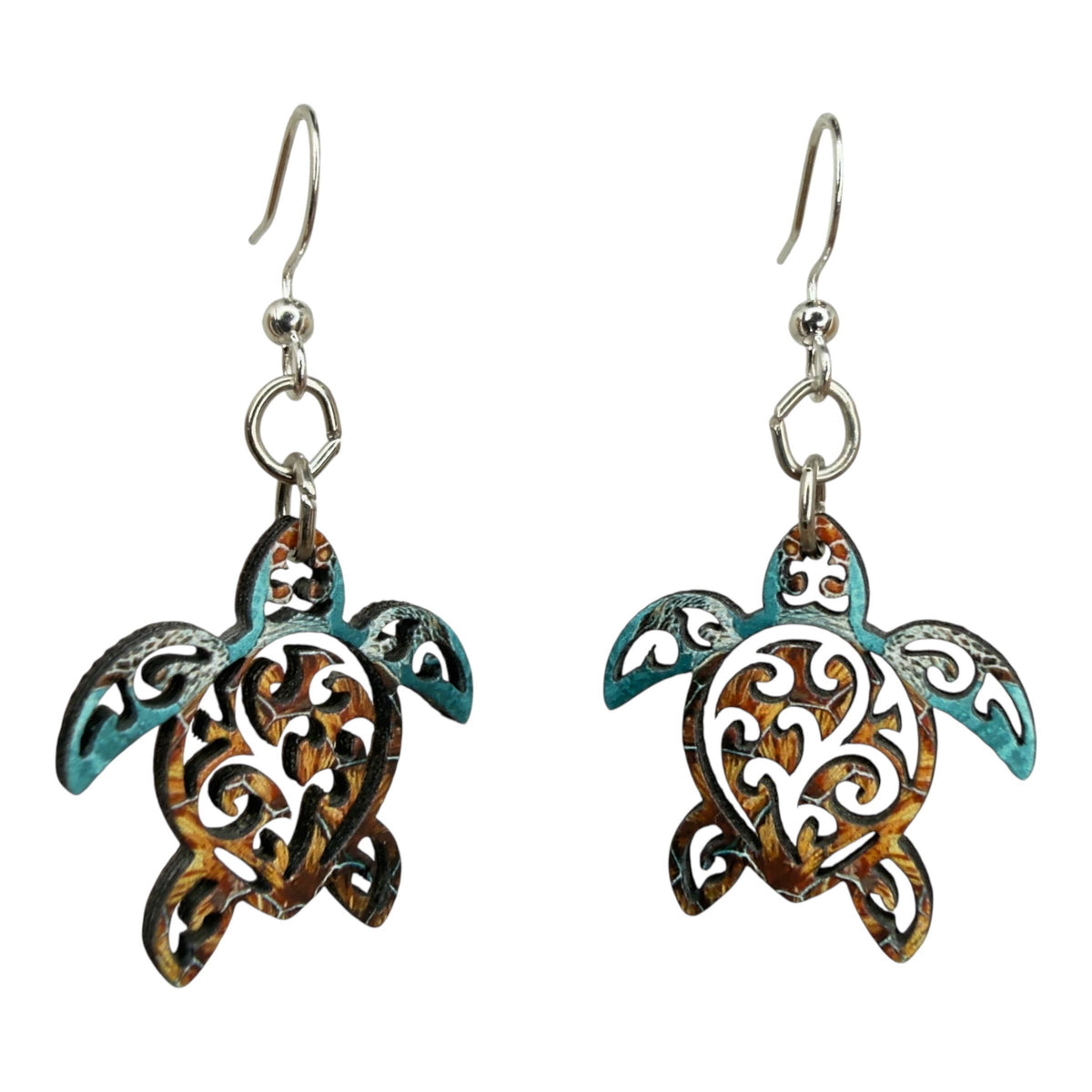 Tribal Sea Turtle Earrings #1892
