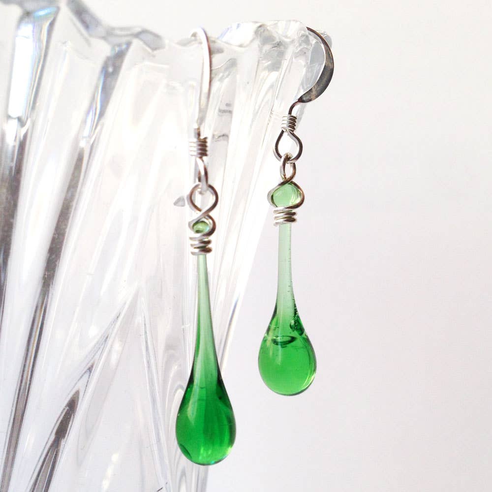 Solaris Glass Teardrop Earrings - Recycled Glass Colors