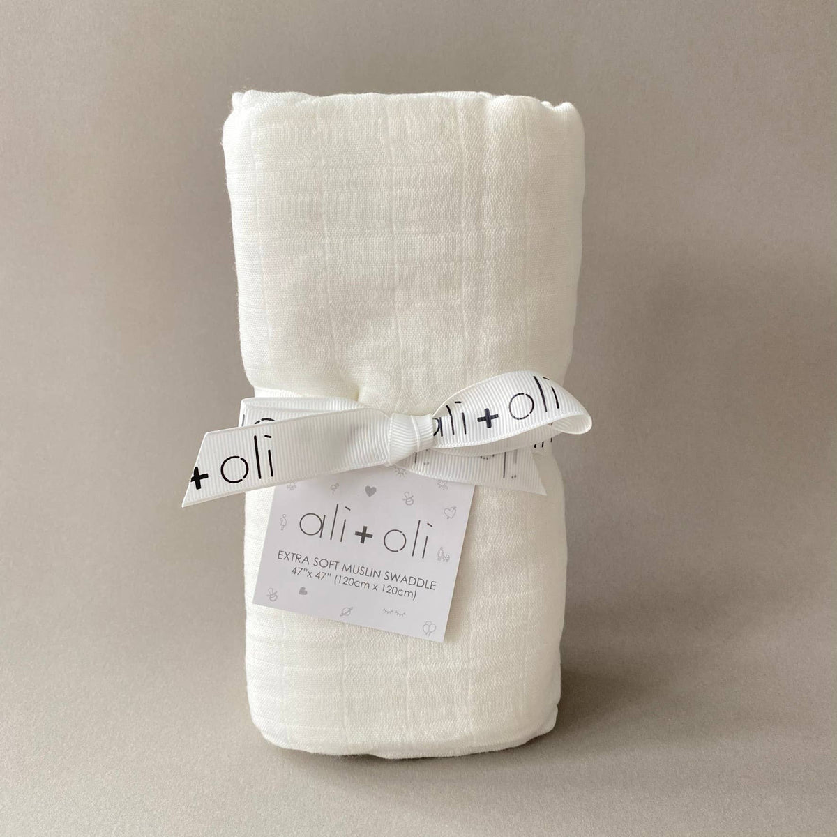 Bamboo Muslin Swaddle Blanket (Pure White)