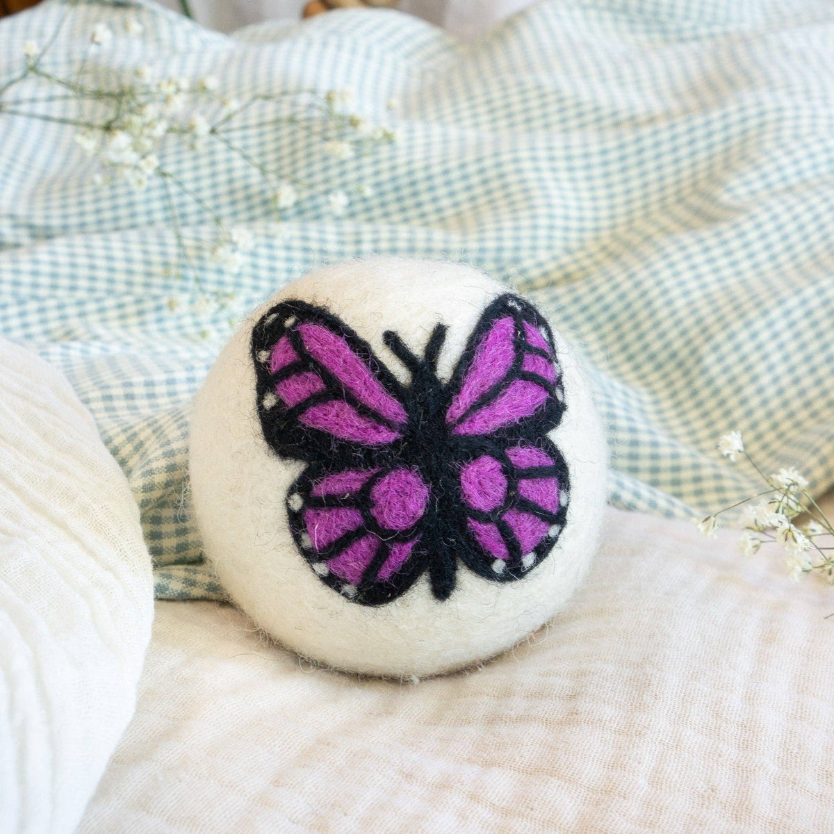Monarch Butterfly Eco Wool Dryer Ball Set of 3 - Moon