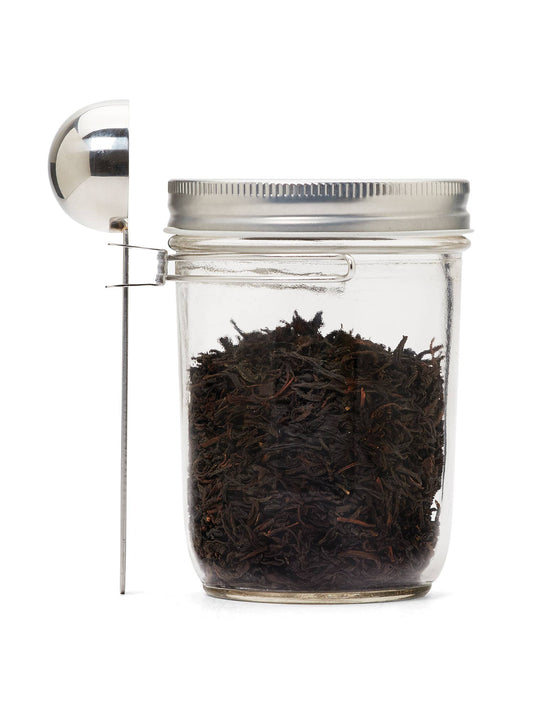 Fox Run Brands – Jarware Coffee Scoop Wide Mouth Mason Jar, Stainless Steel, isolated product on a plain background