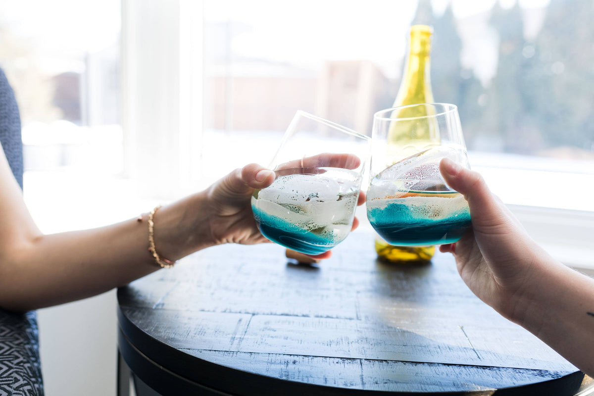 Resin Accented Wine Glasses