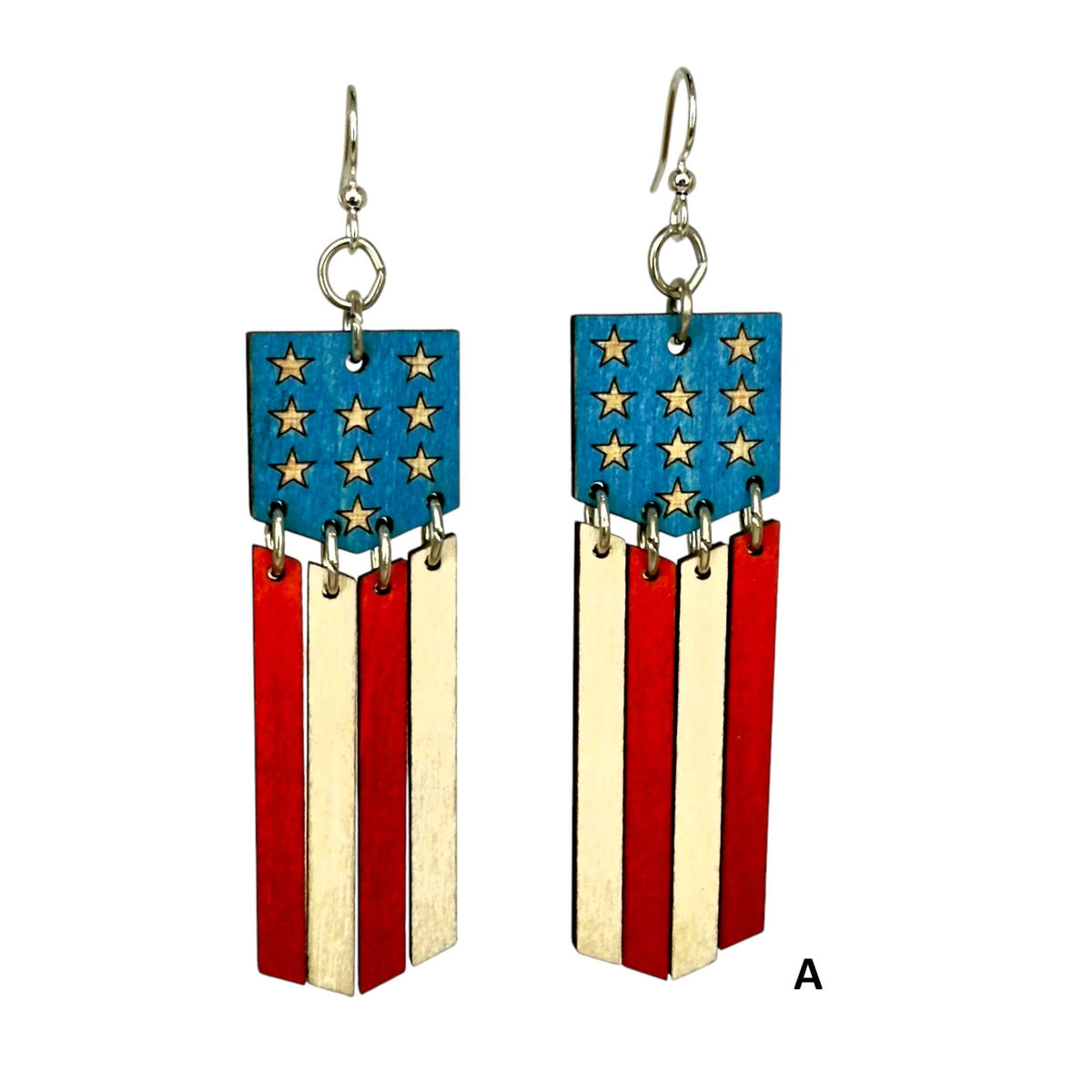 American Flag Dangle Earrings #1776