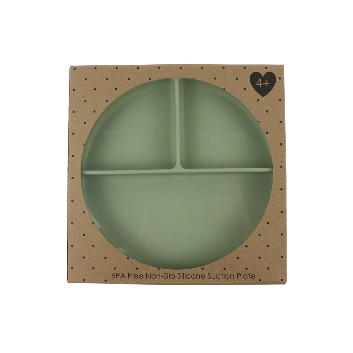 Baby Plate with Suction and Divided Portions (Sage)