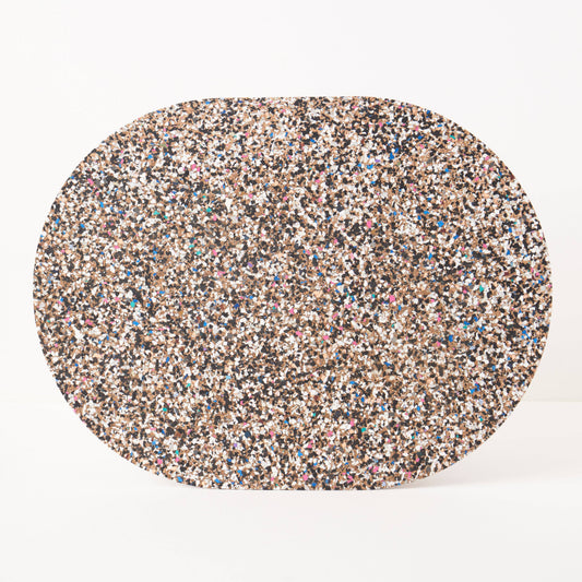 LIGA Beach Clean Placemats Oval Set of 4 - oval recycled textured beach clean placemat alone