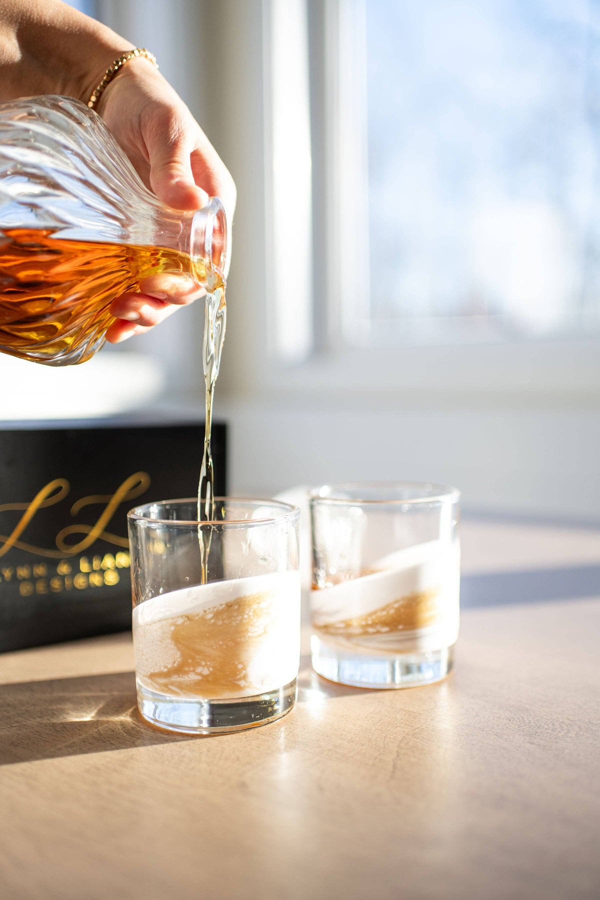Resin Accented Whisky Glasses