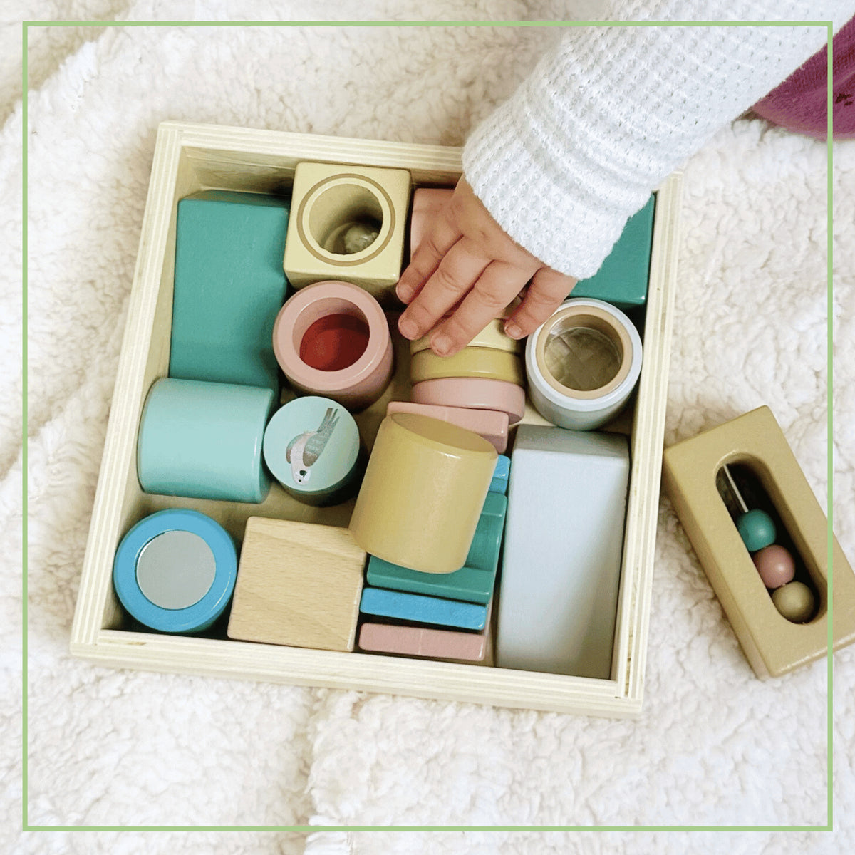 Wooden Sensory Activity Blocks - Stacking & Sorting Toy 12m+