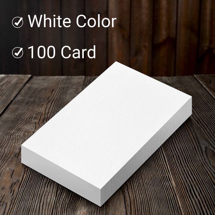Blank Index Cards Unruled, White